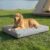 Sytopia 42 Inch Durable Indestructible Dog Bed for Extra Large Dogs, Outdoor Canvas Chew Proof Pet Crate Mat with Waterproof Washable Removable Cover, Indoor Patio Pet Pad for Crate, Light Grey