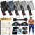 Resistance Bands Widerstandsbänder Set, 5 Fitnessbänder Expander Tube Bands | Fitnessband mit Großem Griff Knöchelriemen Türankerbefestigung Tragtasche, Ideal für Pilates Krafttraining