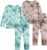 Jimonda Kids Toddler Soft Rayon From Bamboo Pajamas Long Sleeve Boys Girls Sleepwear Outdoor 4pcs Set Tops&Pants Tie Dye Pj
