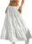 DERAX Women’s Boho Flowy White Maxi Skirt Flared Ruffle Elastic Waist Summer A Line 2026 Spring Long Skirts