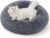 Bedsure Calming Donut Cat Bed – Fluffy Plush Round Pet Bed for Kitten & Puppy, Washable Anti-Anxiety Soft Comfy Cuddler, 20×20 Inches, Grey (Basic Version)